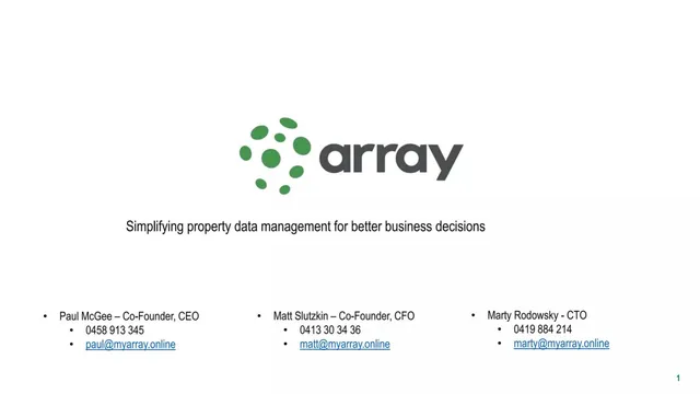 Array pitch deck cover