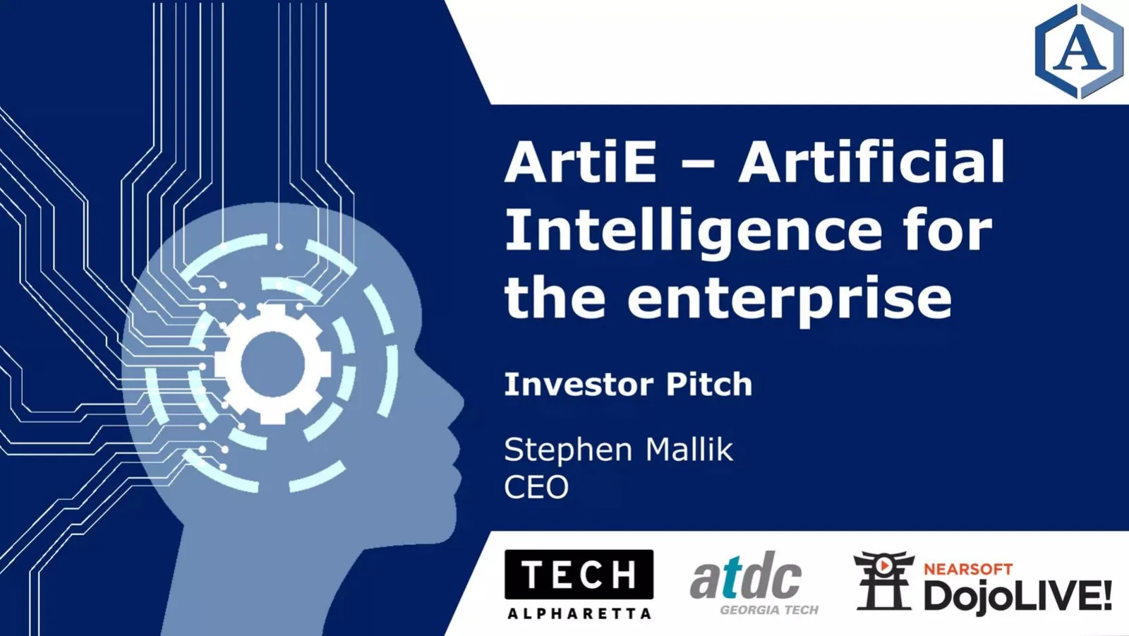 ArtiE pitch deck slide