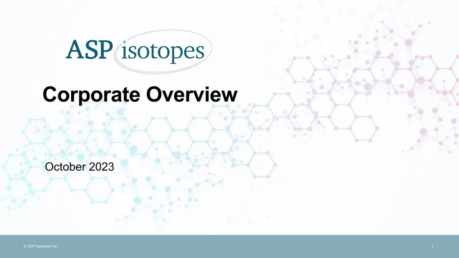 ASP Isotopes Inc. pitch deck slide
