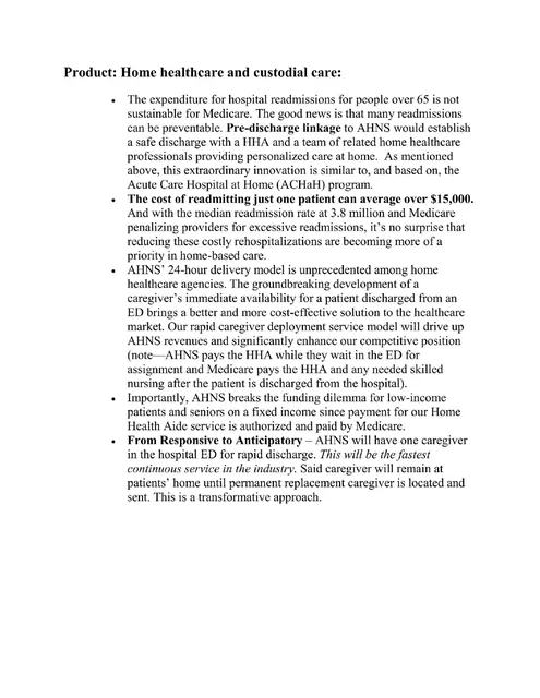 Product / solution slide 5 from At Home Nursing Services, Inc