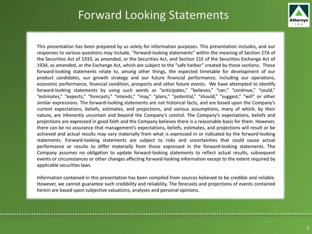 Disclaimer slide 2 from Athersys, Inc.