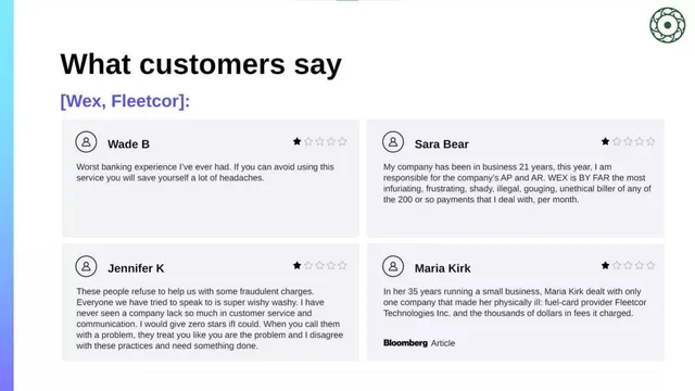 Reviews / testimonials / feedback slide 6 from AtoB