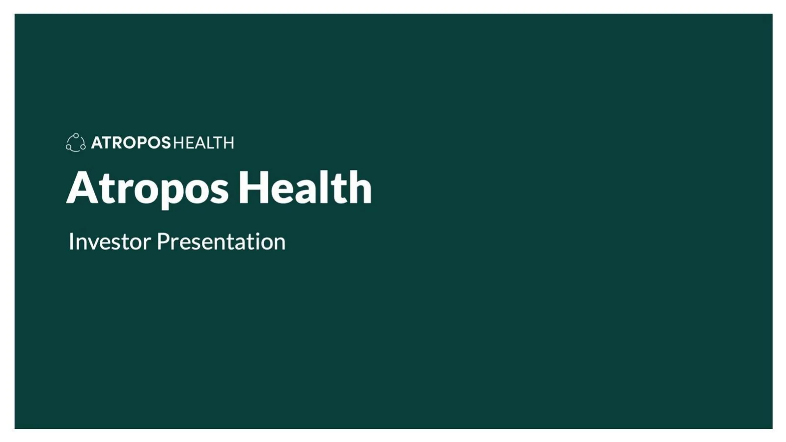 Atropos Health pitch deck slide