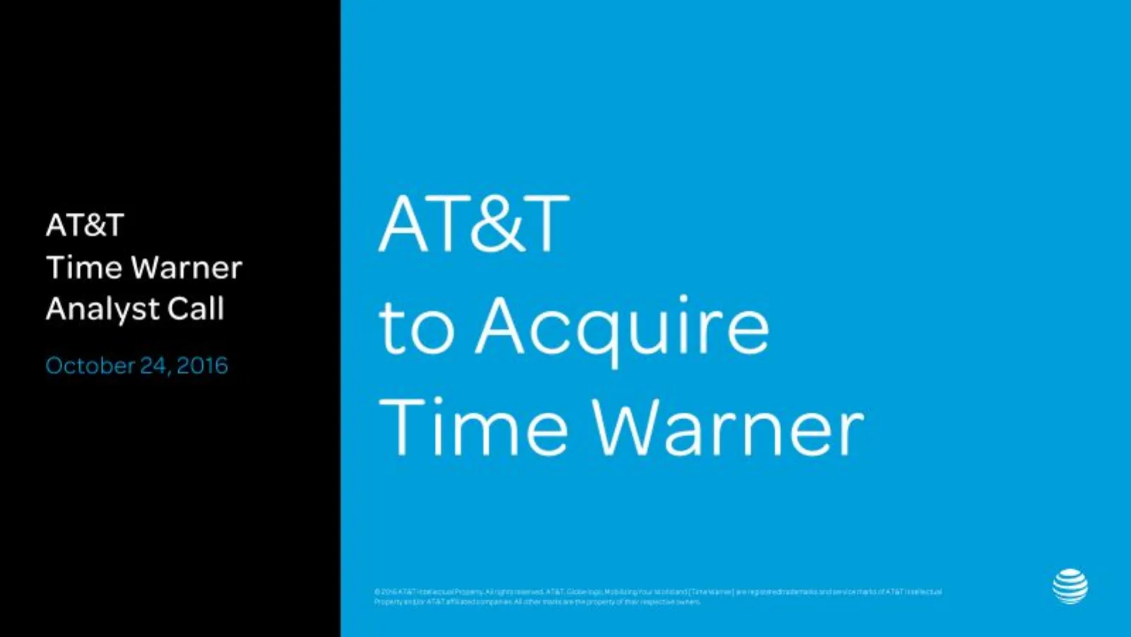 AT&T × Time Warner pitch deck slide