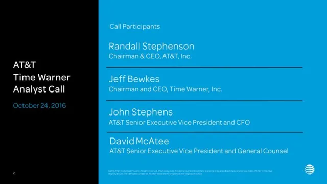 Cover slide 2 from AT&T × Time Warner