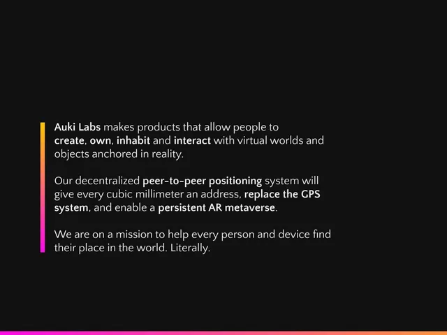 Auki Labs pitch deck cover