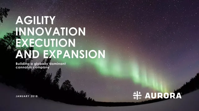 Aurora Cannabis Inc. pitch deck cover