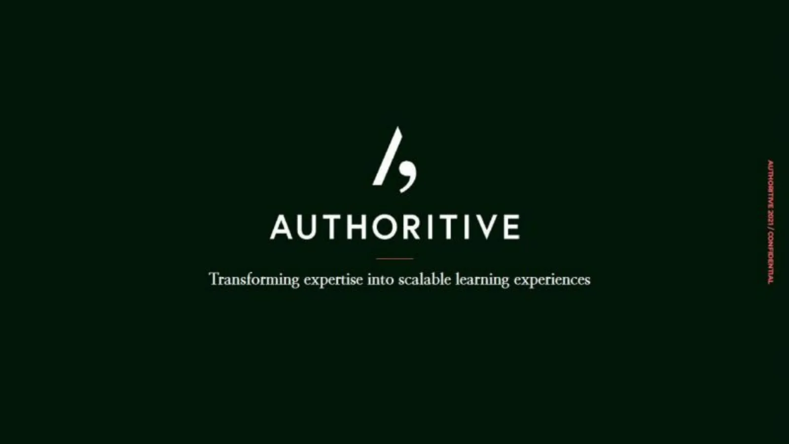 Authoritive pitch deck slide