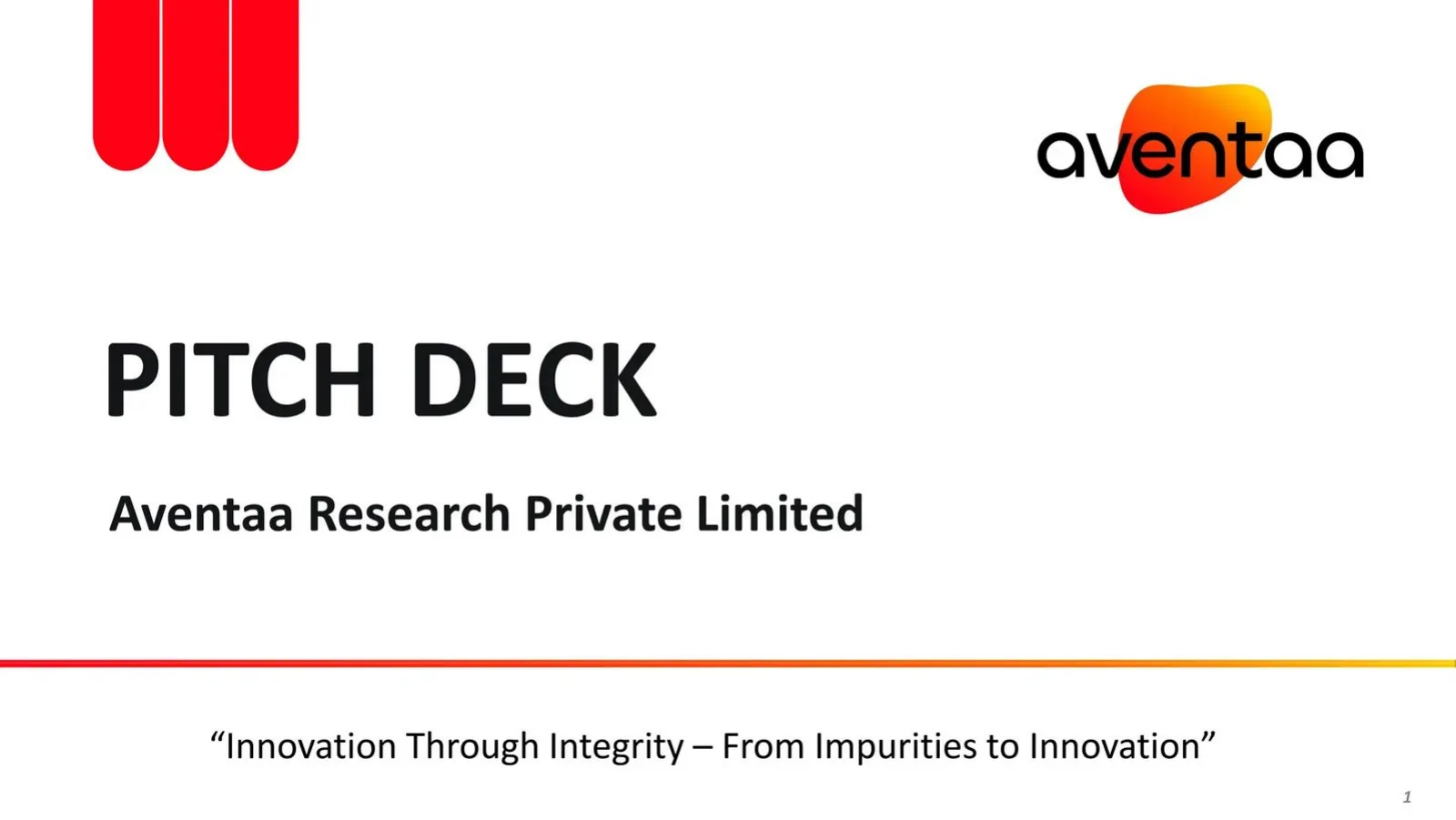 Aventaa Research Private Limited pitch deck slide