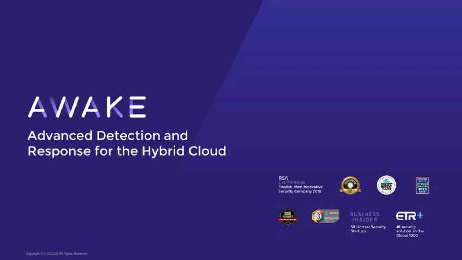 Awake Security pitch deck slide