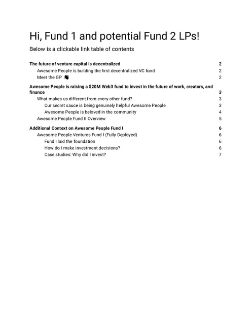 Awesome People pitch deck cover