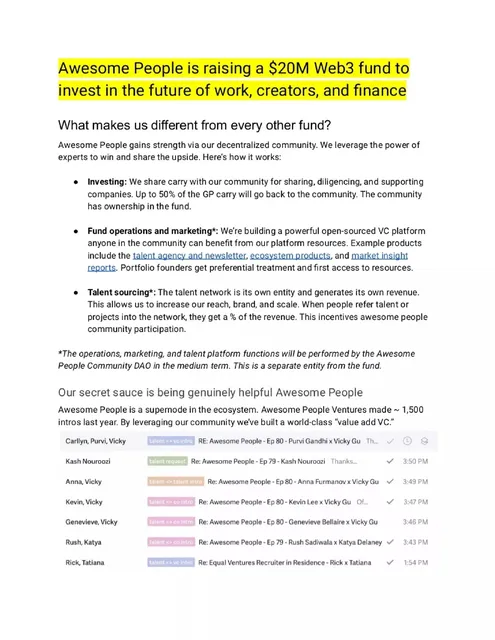 Business model / revenue streams slide 3 from Awesome People