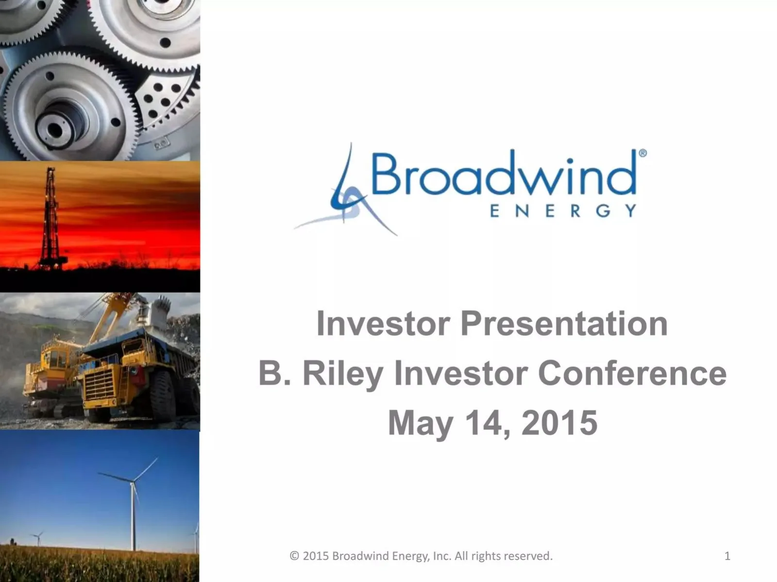 Broadwind Energy pitch deck slide