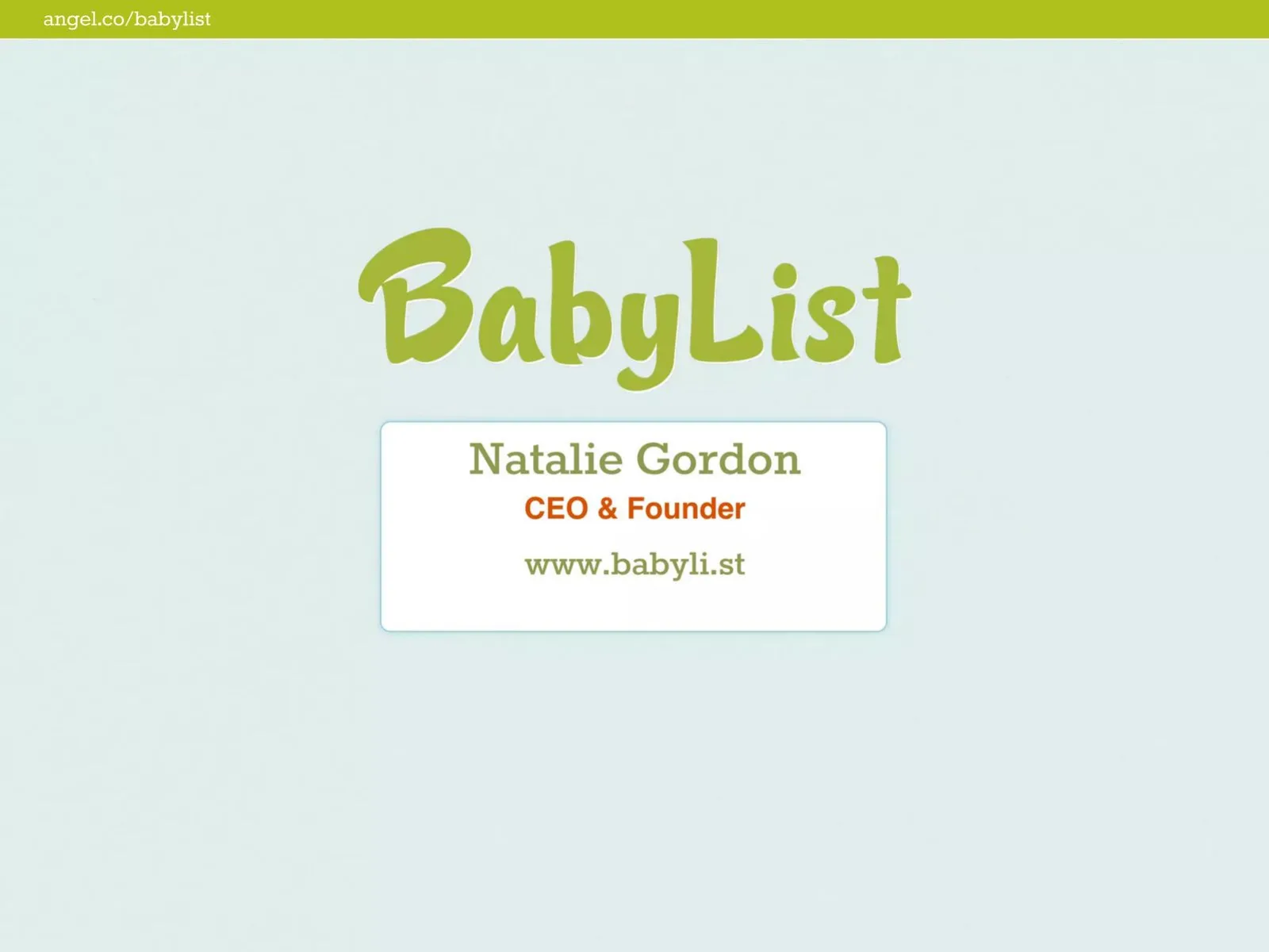Babylist pitch deck slide