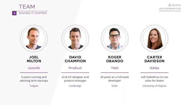 Team slide 10 from Baker Technologies