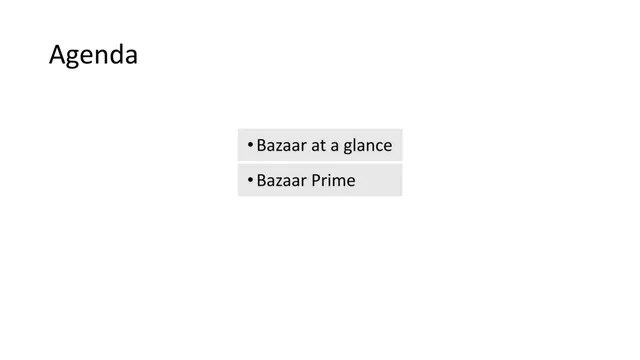 Agenda / contents slide 2 from Bazaar