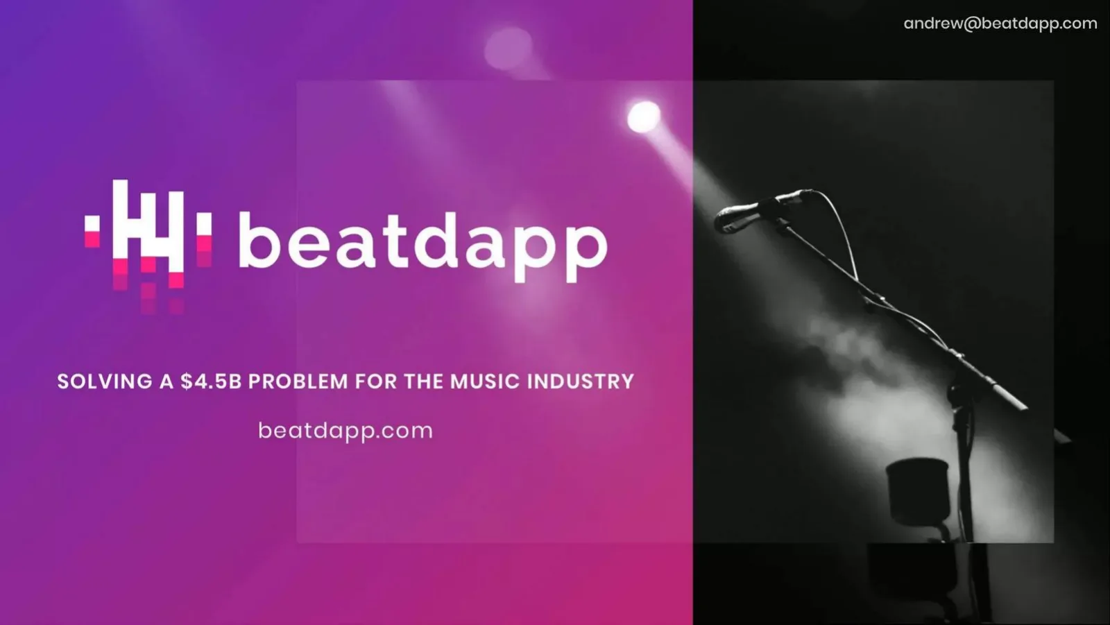 Beatdapp pitch deck slide