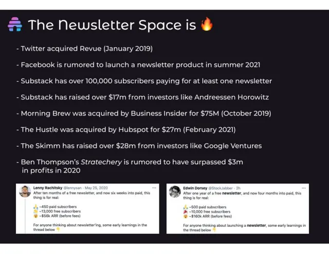 Market analysis / overview slide 5 from beehiiv