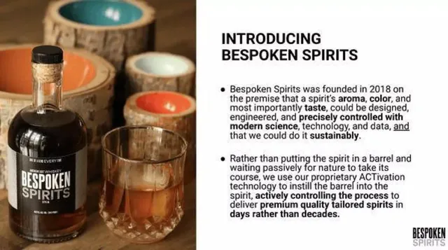 Product / solution slide 3 from Bespoken Spirits