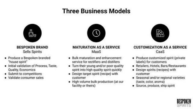 Business model / revenue streams slide 6 from Bespoken Spirits