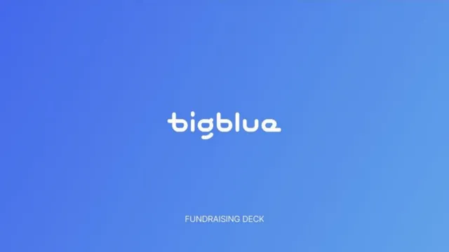 Bigblue pitch deck cover