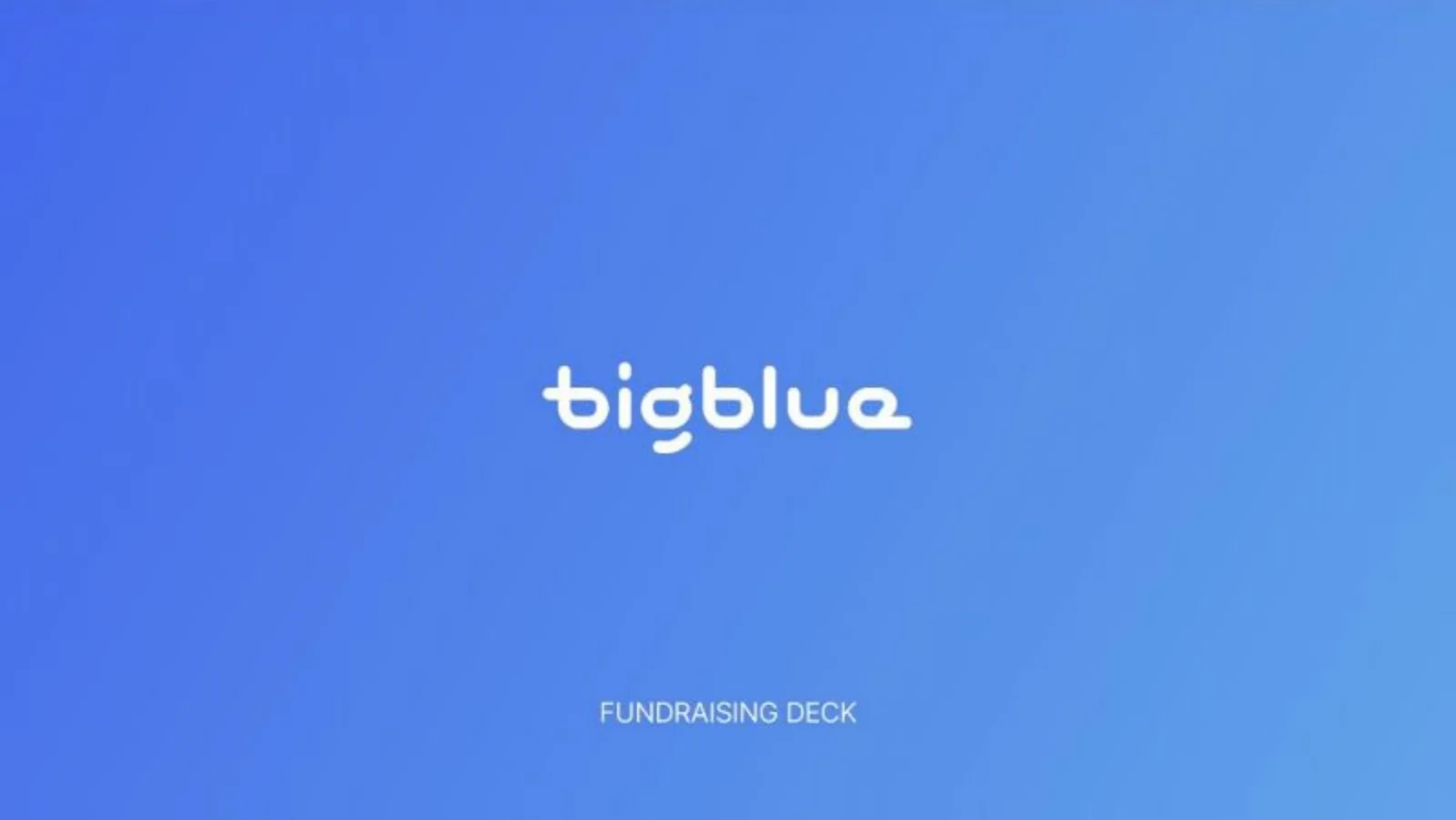 Bigblue pitch deck slide