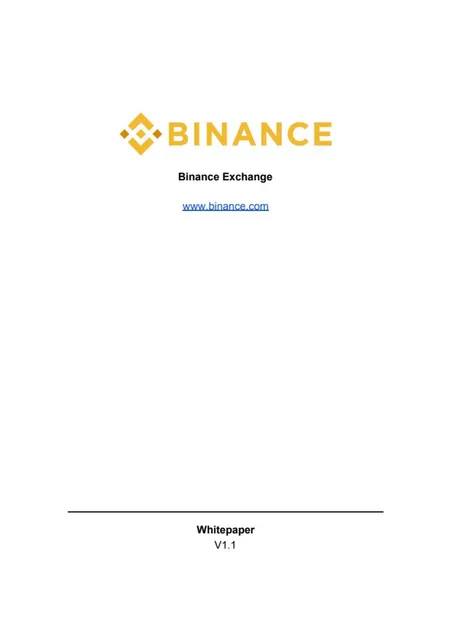 Binance pitch deck cover