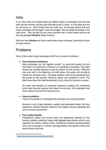 Problem slide 3 from Binance