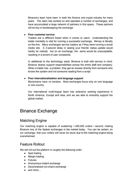 Product / solution slide 4 from Binance