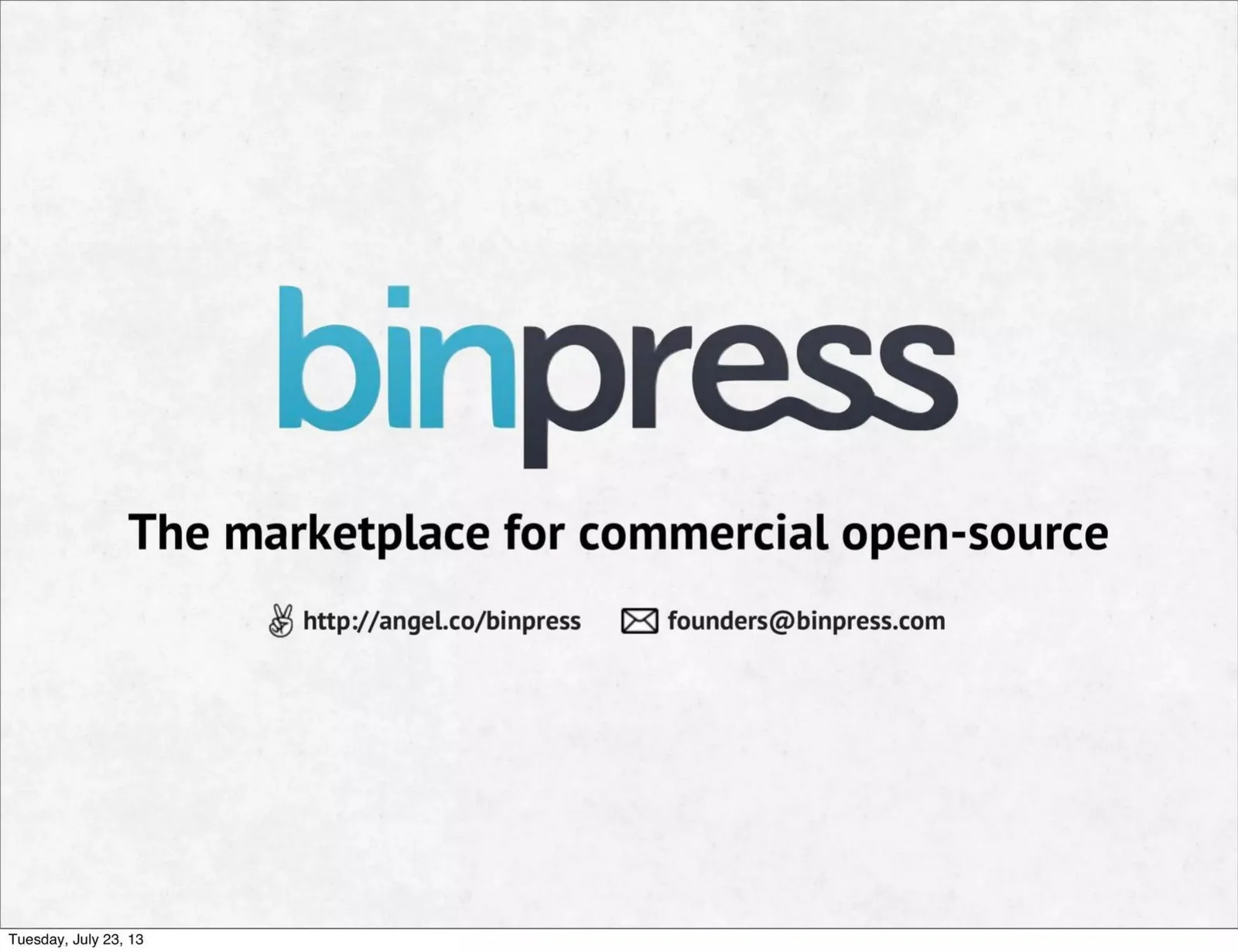 Binpress pitch deck slide