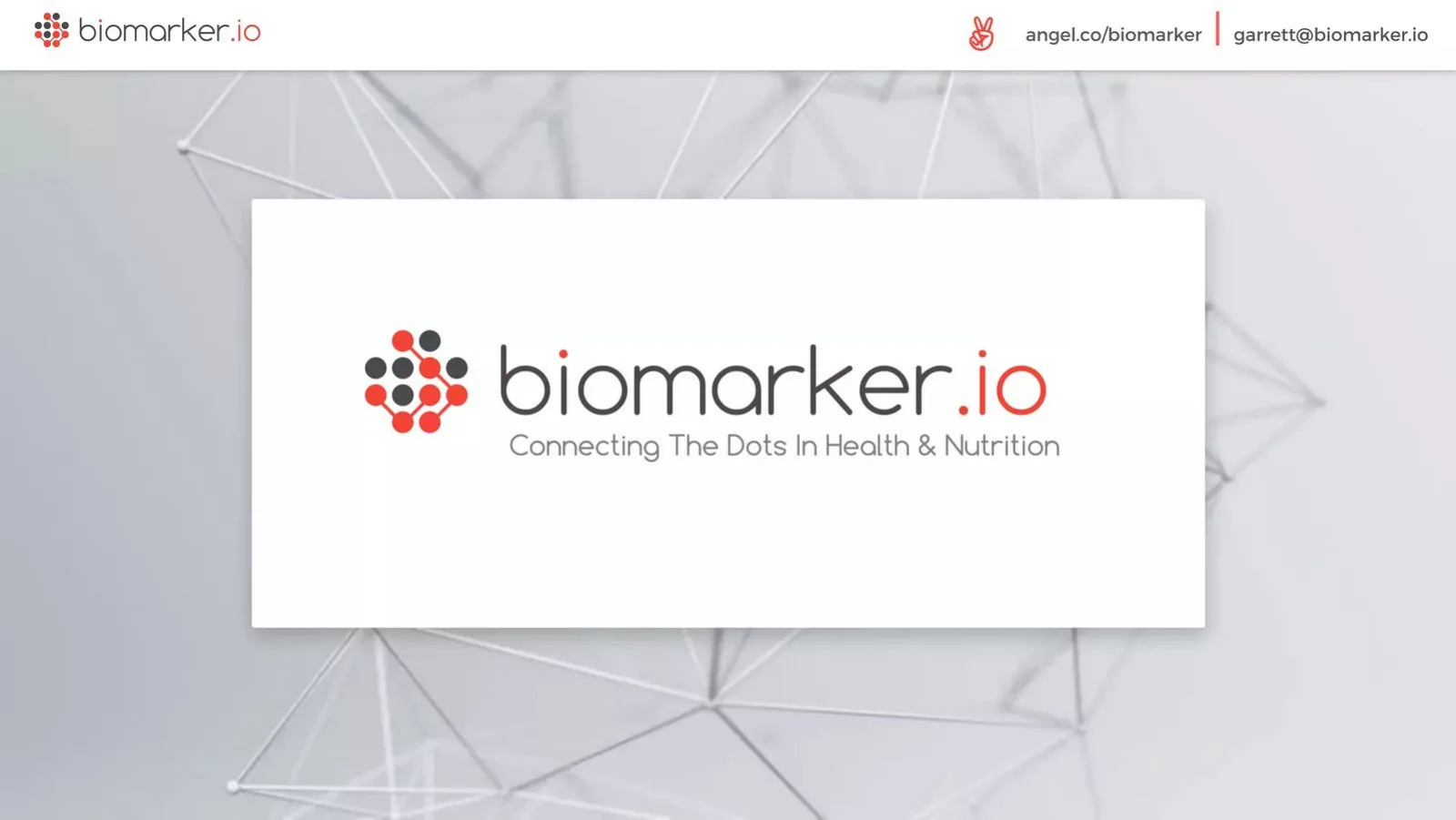 Biomarker pitch deck slide