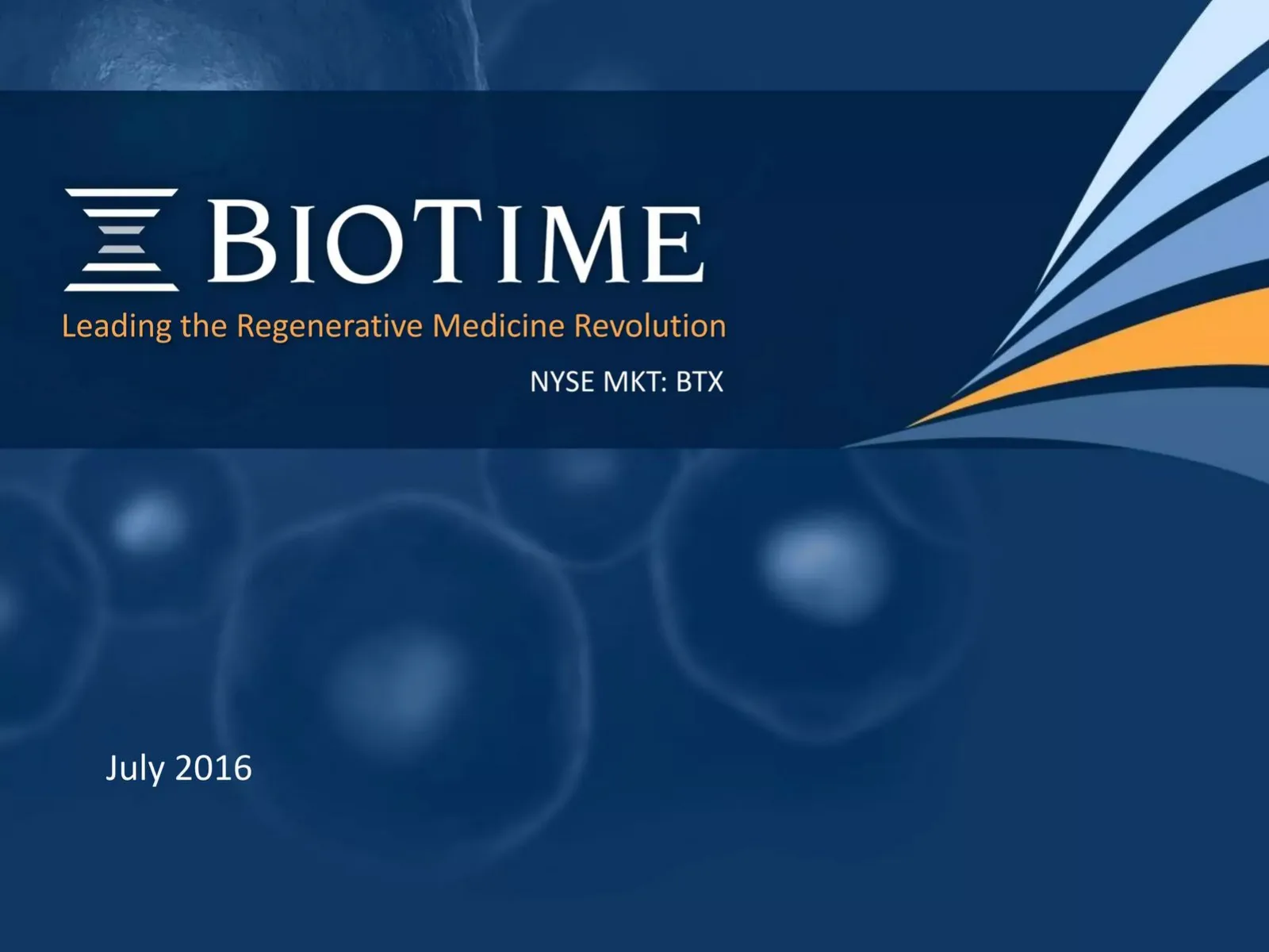 BioTime pitch deck slide