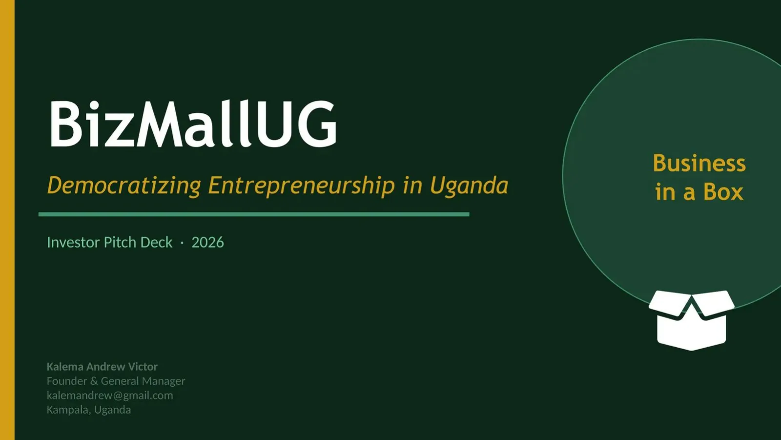BizMallUG pitch deck slide