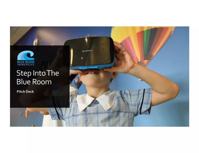 Blue Room Immersive pitch deck cover