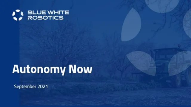 Blue White Robotics pitch deck cover