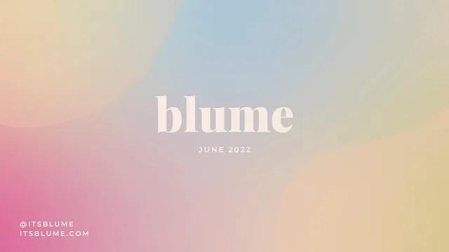 Blume pitch deck cover