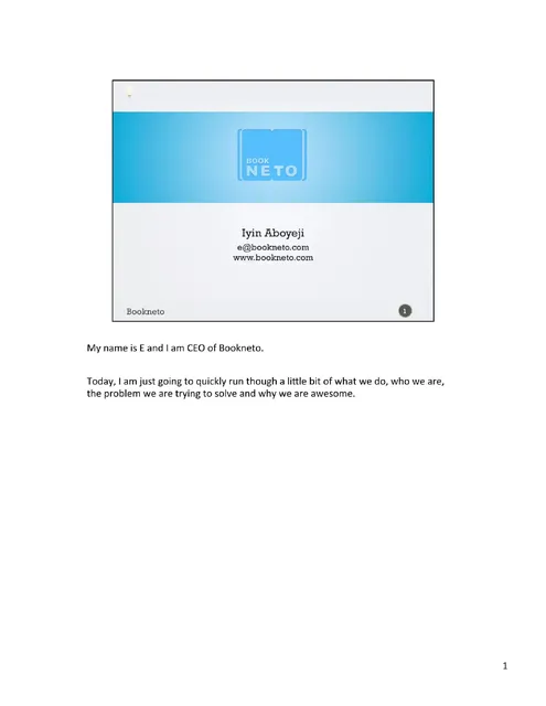 Bookneto pitch deck cover