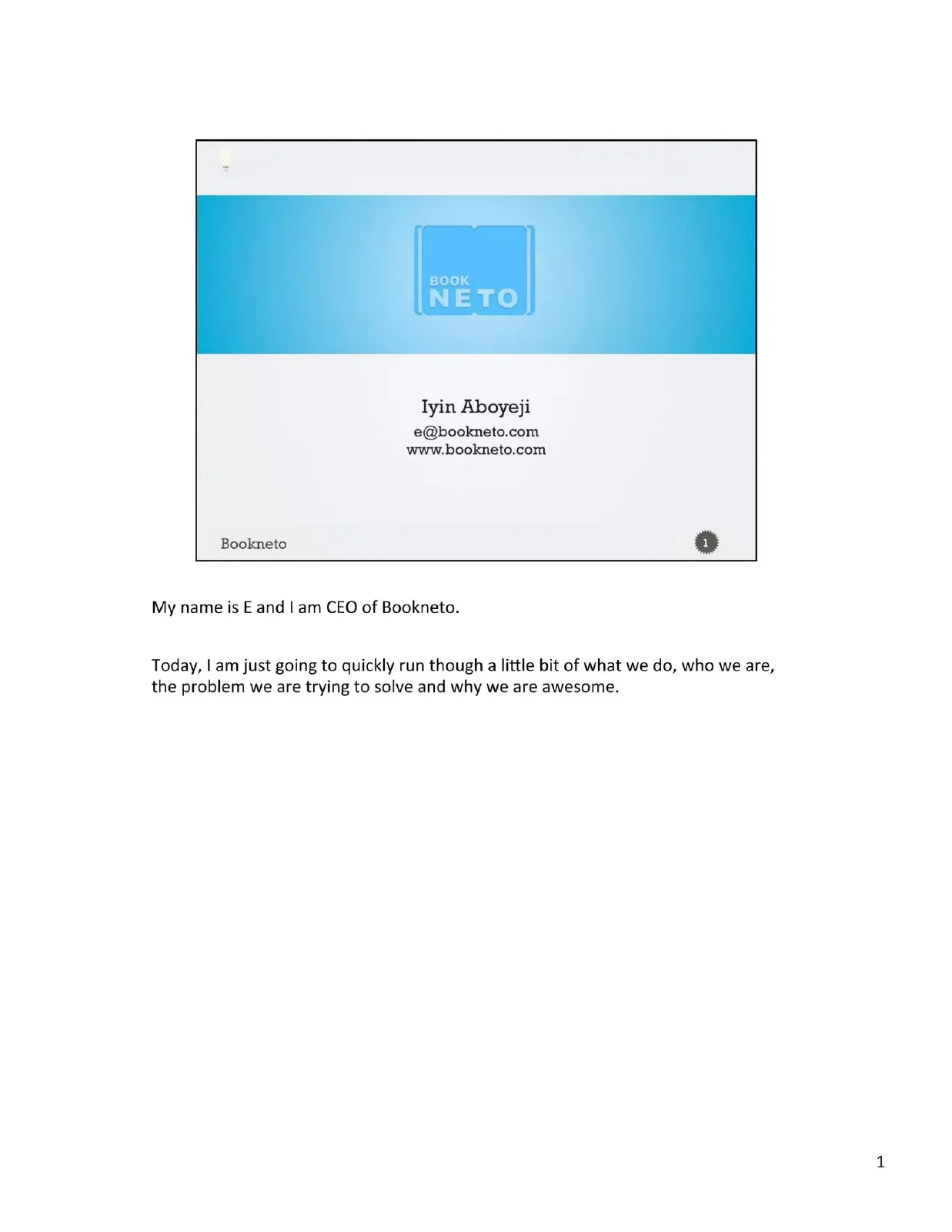 Bookneto pitch deck slide