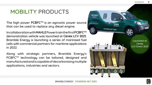 Product / solution slide 8 from Bramble Energy