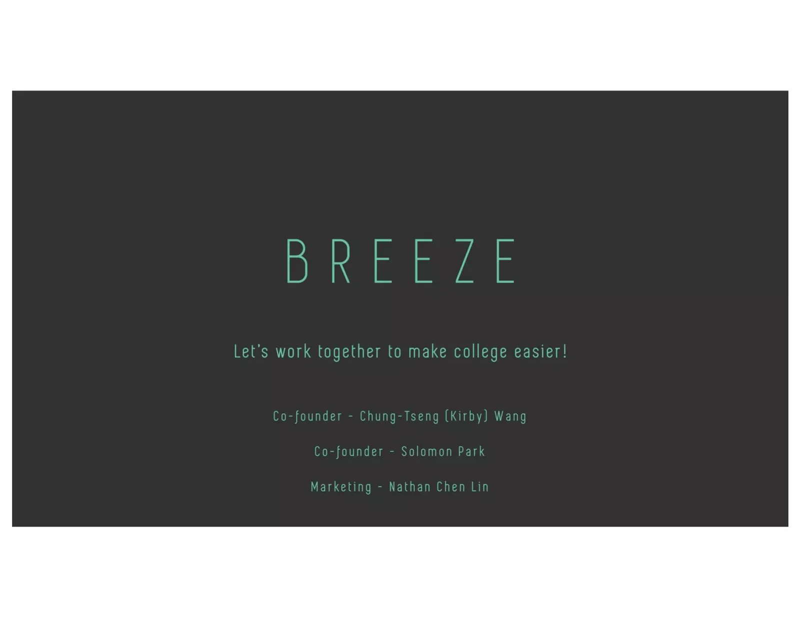Breeze pitch deck slide