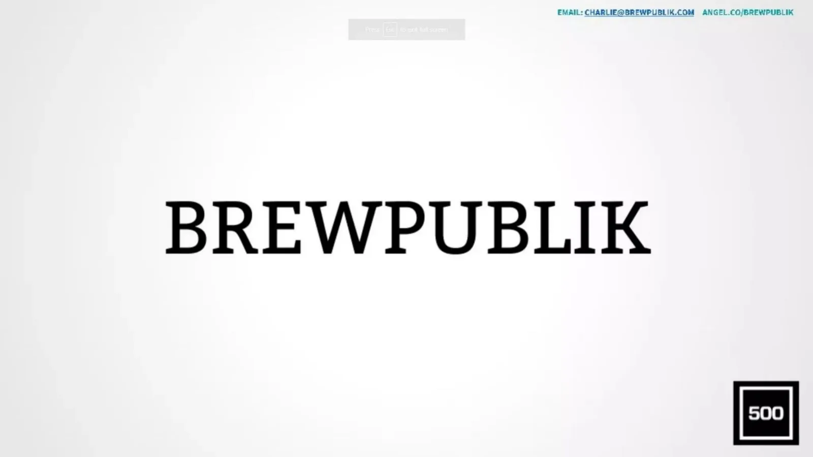 Brewpublik pitch deck slide