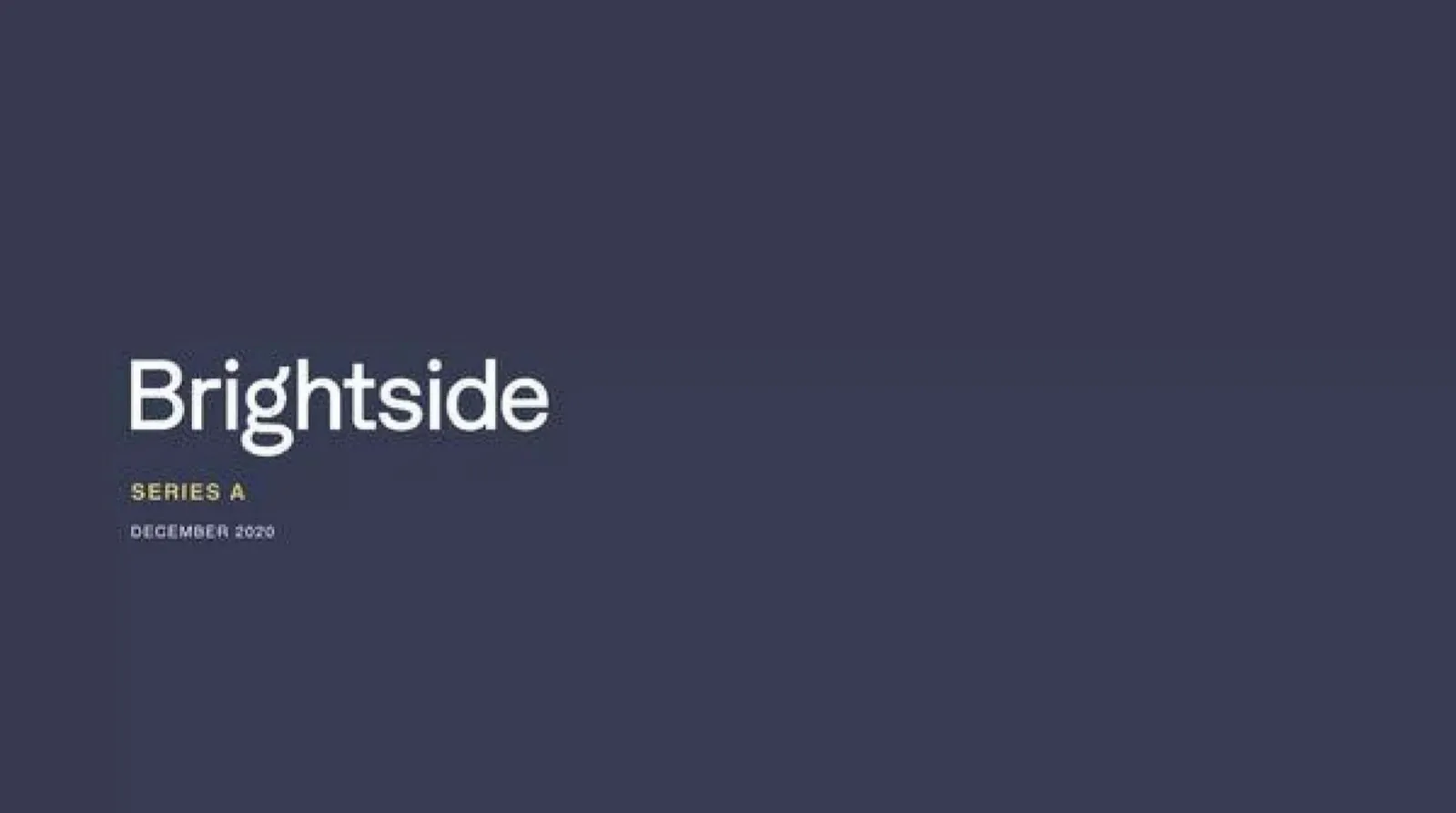 Brightside pitch deck slide