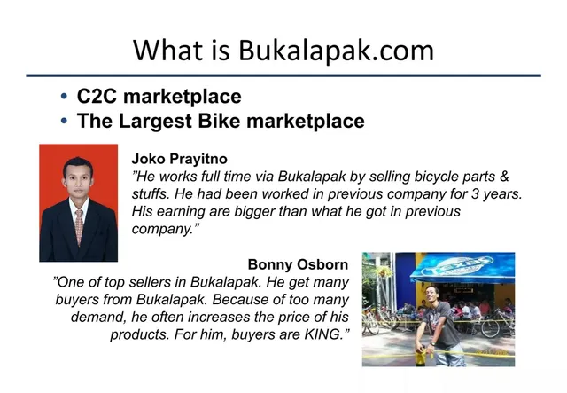 Reviews / testimonials / feedback slide 3 from Bukalapak