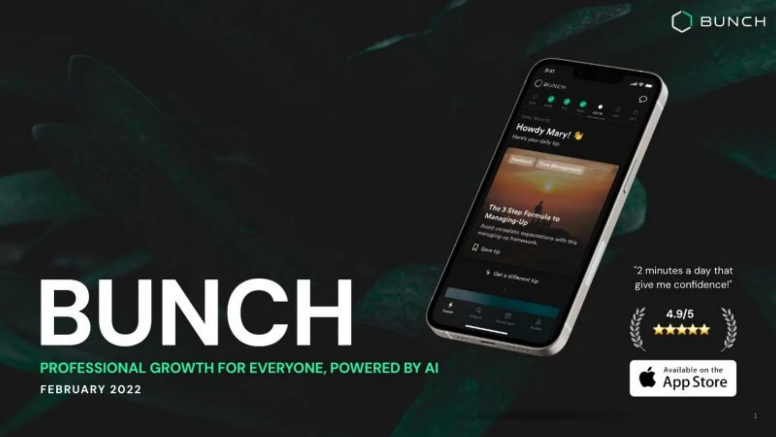 Bunch pitch deck slide