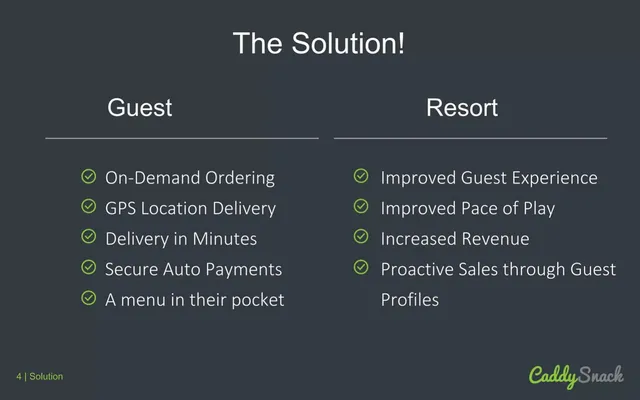 Product / solution slide 5 from CaddySnack