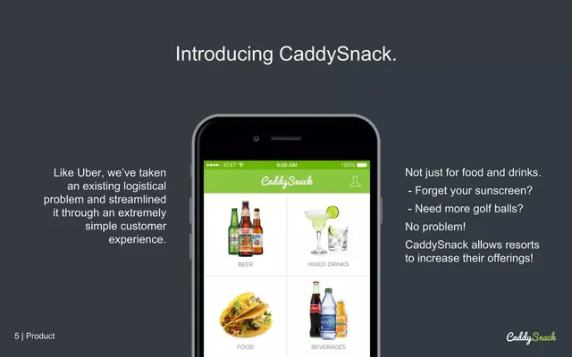 Product / solution slide 6 from CaddySnack