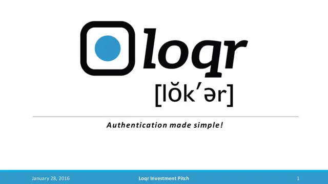 Loqr pitch deck cover