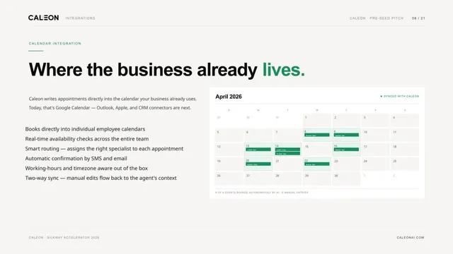 Product / solution slide 8 from Caleon AI