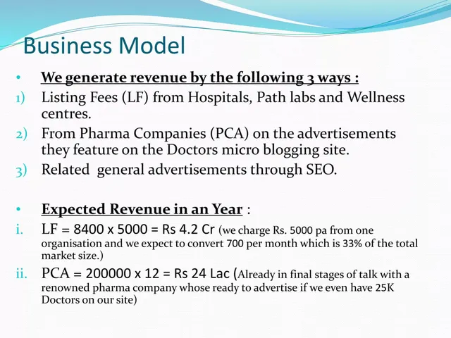 Business model / revenue streams slide 6 from Call the Doc