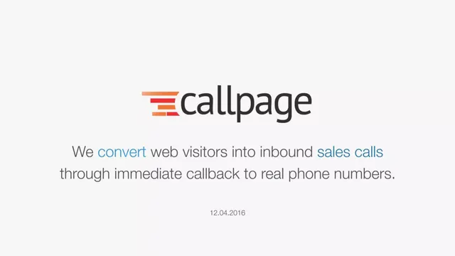 CallPage pitch deck cover